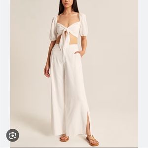 Abercrombie and Fitch linen blend wide leg pant